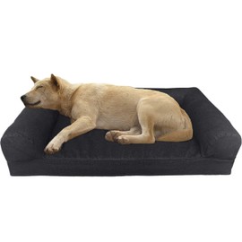 Dogbed4less Premium Orthopedic Gel Memory Foam Pet Sofa Bed with Waterproof Liner and Canvas Cover Couch Lounger 47"X29"