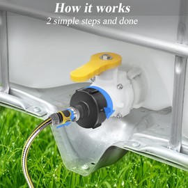 WiseWater 275-330 Gallon IBC Tote Adapter, 2” BSP Coarse Thread to 3/4” BSP Fine Thread Water Tank Adapter, Food-grade PP Tote Adapter with 2 Quick Connectors, IBC Tote Adapters to Garden Hose (2PCS)