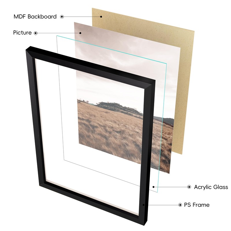 ArtbyHannah 8 Pack Black Picture Frames fo Gallery Wall Set