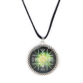 [MANA SAULE] Handmade Pendant Amulet Traditional Symbol Power Protection Accessories Made in Latvia, Glass