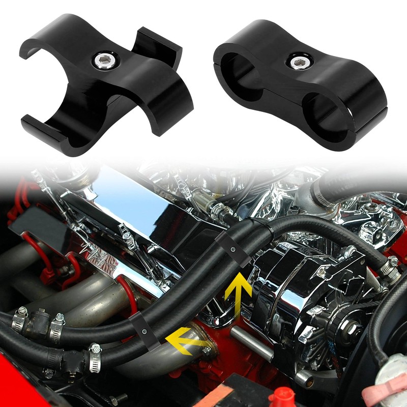 X AUTOHAUX 4pcs Black AN6 14mm Hose Separator Clamp Adapter