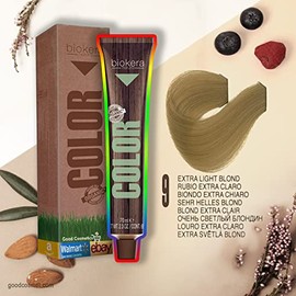 Natural Organic Hair Color Dye PERMANENT by Salerm Biokera (25 mins) (9: Extra Light Blond)