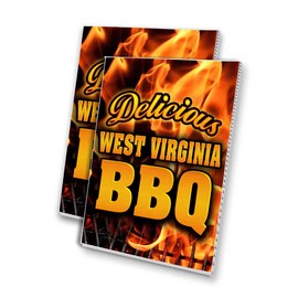 West Virginia BBQ (24" X 36") 4mm Corrugated Plastic Panel, Graphics Applied to 1 Side (Pk of 2)