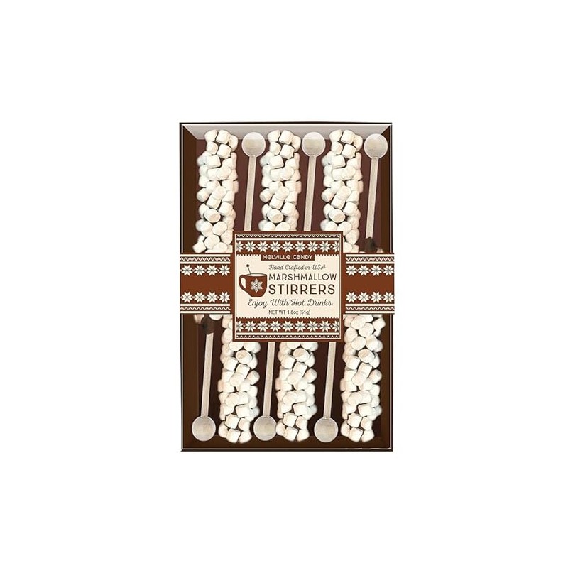 Melville Candy, Mini Marshmallow Dipped Chocolate Stirrers Gift Set, Count