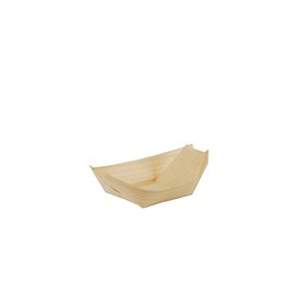 Einweggeschirr & Besteck 50 Fingerfood - Schalen, Holz 11 cm x 6,5 cm Schiffchen biologisch abbaubar