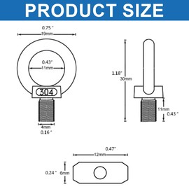 HSIXHAF 4 Pieces Awning Stopper, Stainless Steel, Piping Stopper, Awning Hooks, Camping Blocking Kit, Piping Rail Accessories for Piping Rail for RV, Caravan, Stainless Steel Boat