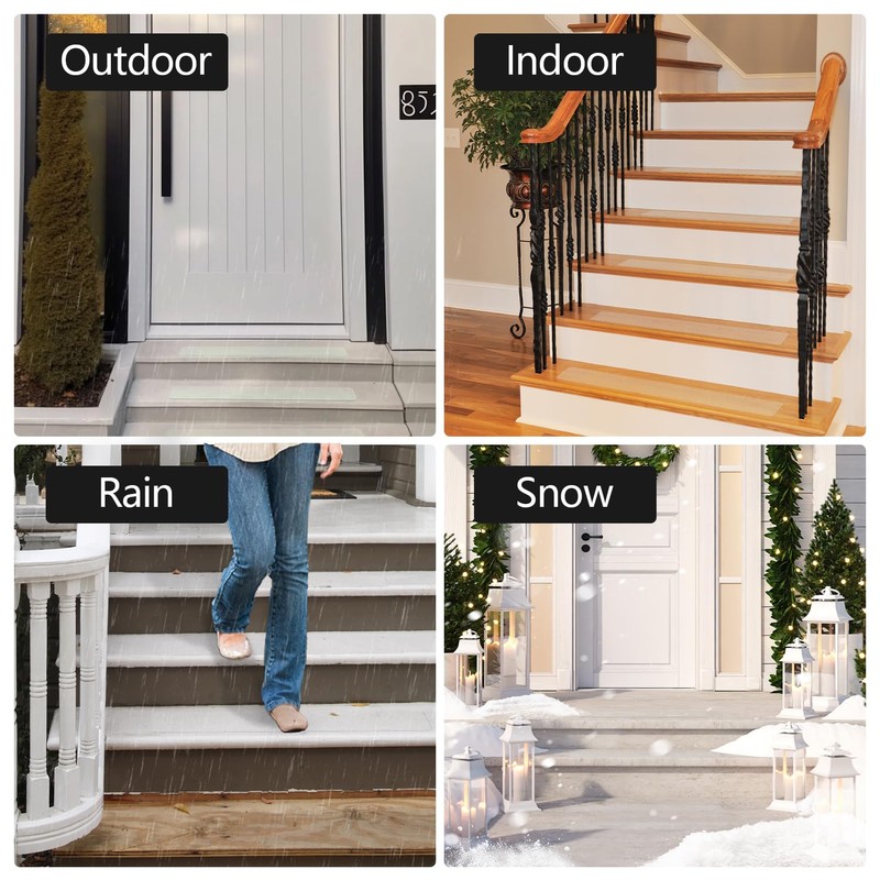 Clear Non Slip Stair Treads, 4” x 30” (15 Pack),