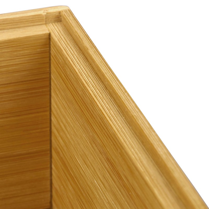 Relaxdays Bamboo Storage Box, Stackable, Natural Look, Kitchen Organiser Bins,