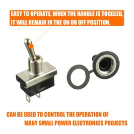 HUAREW KN3(D)-101 Metal Toggle Switch On/Off 12V 25A 2 Position 2 Pin Waterproof with Rubber Cover (2 Pcs)