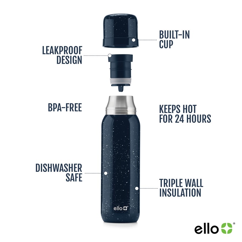 Ello Therma 32oz Insulated Stainless Steel Thermos for Hot &