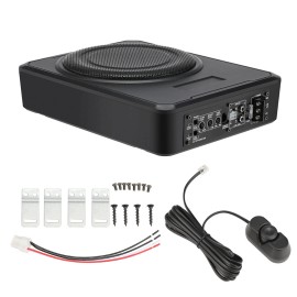 Unbranded 10''inch Car Under-Seat Active Subwoofer Power Amplifier Bass Slim Speaker Black
