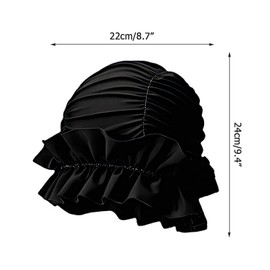 Elastic Swimming Hats, Soft Swimming Caps for Women Plus Size with Ruffled Edges for Women and Men with Longer, Thick Hair
