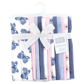 Hudson Baby Unisex Baby Cotton Flannel Burp Cloths 12-Pack Bundle, Beautiful Butterfly, One Size