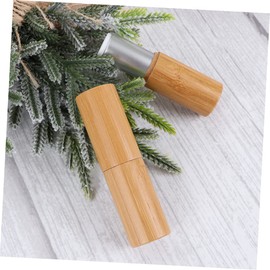 SAFIGLE 2sets Bamboo Lip Balm Tubes Refillable Lipstick Storage Containers for Women Silver Diameter Stylish Practical for DIY Lip Balm and Gloss 2pcs*2