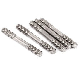 TOP-VIGOR 5Pcs Double End Threaded Stud Screw Bolt, M4x35mm 304 Stainless Steel Rod Bolts Thread Reducer Adapter, Adjustable Push Rod Stud for Furniture Hardware Machinery Maintenance and Fixes