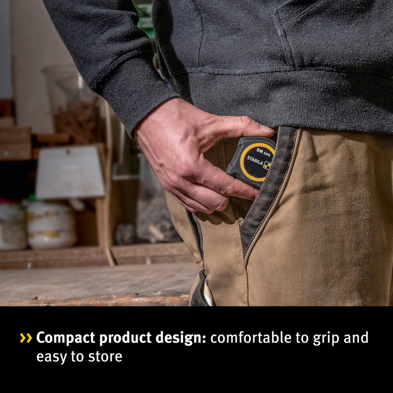 STABILA BM 100 Pocket Tape Measure 8 m Metric Scale