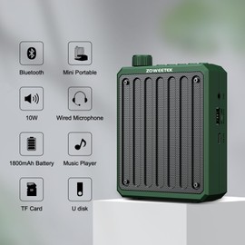 ZOWEETEK Voice Amplifier for Teachers, Bluetooth Voice Amplifier Personal Microphone Headset for Speaking, Portable Power amplifiers for Classroom, Coaches, Training, Meeting, Teacher Must Haves