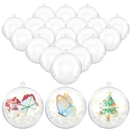 Kranich Pack of 20 Acrylic Christmas Baubles DIY Baubles 5 cm / 8 cm / 10 cm