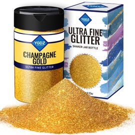 Gold Glitter, YGDZ Gold Fine Glitter for Crafts, 140G /4.93OZ Body Glitter, Christmas Glitter, Festival Glitter, Nail Glitter, Craft Glitter for Resin Arts Tumbler, Christmas Decor