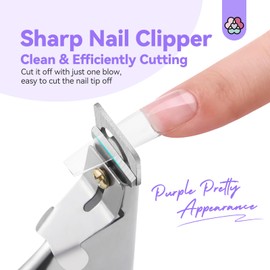 Saviland Acrylic Nail Cutters for Nail Tips: White Acrylic Nails Clipper with Sizer Magnets Nail Cutter 15PCS Sharp Nail Tech Supplies Nail Trimmer Manicure Tool Nail Accessories Women Salon Home