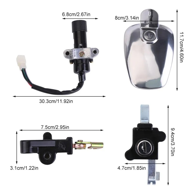Kit Cerraduras Completo Switch Tapon Italika Rc Rc150 Rc200