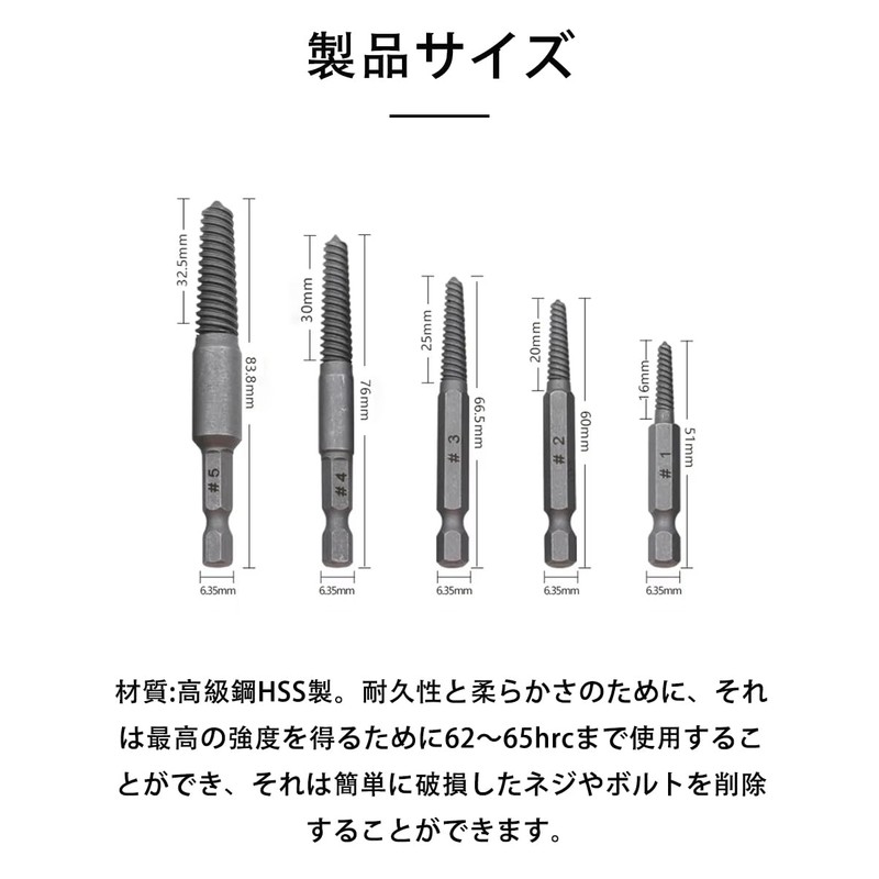 Screw Hole Repair Hex Shaft Screw Puller HSS Hex Shaft