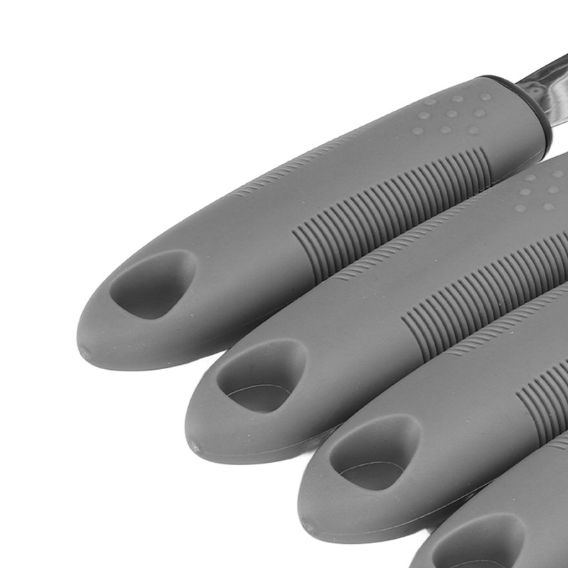5pcs Special Supplies Adaptive Utensils Stainless Steel Rubber Handle Elderly