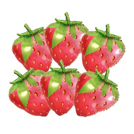 Strawberry Balloons Cute Sweet Strawberry Foil Balloons for Baby Shower Wedding Birthday Party Decoration Supplies 6PCS