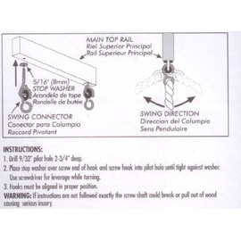 Back to 20s Swing Hardware : Set of Two Screw Hook Anchors with Pulley Hangers for Wooden Frame / Ceiling