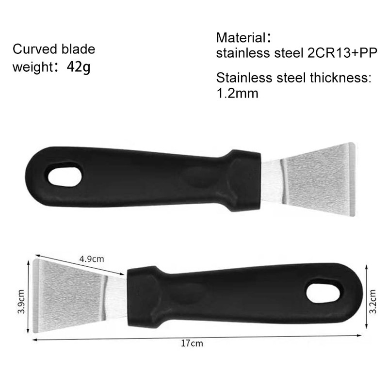 Cleaning Scraper, Curved Cleaning Scraper, Stainless Steel with Plastic Handle