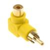 kenable Right Angled RCA Phono Adapter Yellow Video Plug to