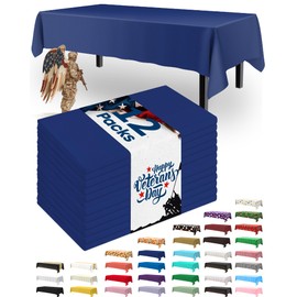 Pureegg Plastic Table Cloth Disposable 12 Pack, 54 x 108 Inch Table Cloths, Graduation Decorations Class of 2025, Graduation Party, Tablecloths, Rectangle, Plastic Cover, Leakproof & Sturdy, Navy Blue