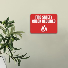 Classic Framed Plus Fire Safety Check Required Door or Wall Sign | Safety and Maintenance - Large