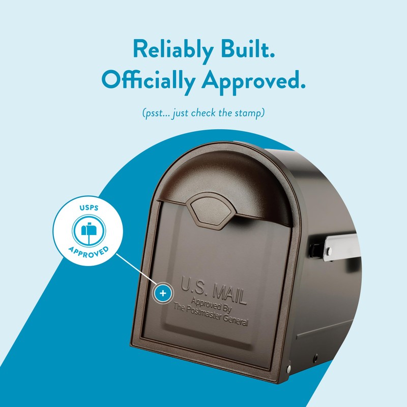 Architectural Mailboxes 8830RZ-10 Winston Post Mount Mailbox, Rubbed Bronze