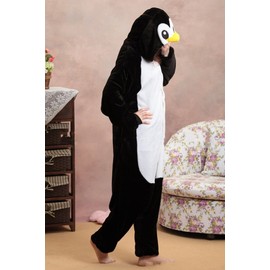 FashionFits Unisex Pajamas Anime Costume Animal Cosplay One Piece Sleepwear, Penguin Without Shoes, S(Height: 148-158cm/58-62in)