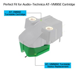Replacement Turntable Stylus AT-VMN95E with Anti-Static Cleaning Brush Set, Diamond Vinyl Turntable Needles Compatible with Audio-Technics AT-VMN95 Series Record Player Needles