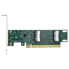 Xiwai 16x PCIE5.0 PCI-Express to Dual MCIO 8i SFF-TA-1016 VROC Mini Cool Edge IO Virtual RAID Adapter for Mainboard SSD Graphics Card