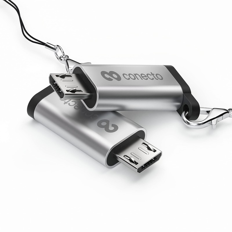 conecto, Micro USB to USB-C Adapter, OTG Support, Compatible with