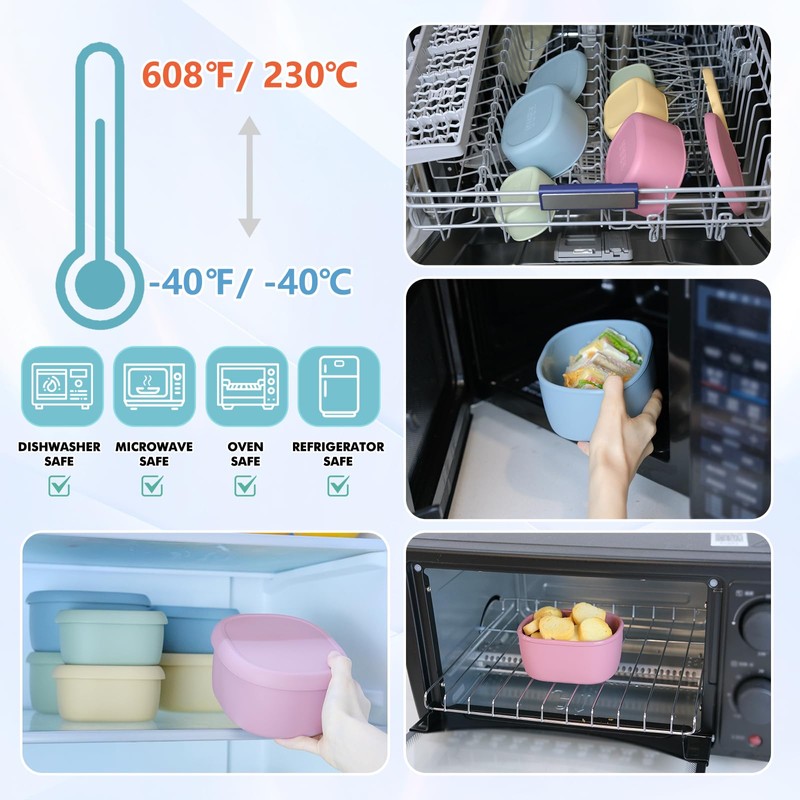 Anatole Silicone Food Storage Containers Set of 3 Lunch Box