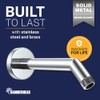 HammerHead® Solid Metal Shower Arm and Flange - 7.5 Inch