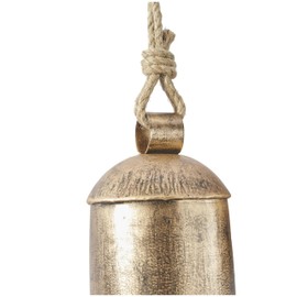 Deco 79 Rustic Metal Cowbell Decorative Bells, S/3 10",8",6"H, Antique Gold