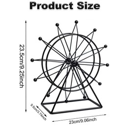 LIFTATAPA Ferris Wheel Bookshelf Decor, Gold Ferris Wheel Alloy Shelf Decor Accents Ornament, Tabletop Art Sculpture Model for Living Room, Fireplace, Desk, Entryway Decor (Black)