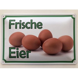 Metal Sign 20 x 30 cm Fresh Eggs Tin Sign