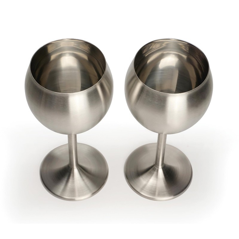 RSVP Endurance Stainless Steel Wine Glass, Set of 2