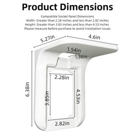 WILAOIYOOU Outlet Shelf, Bathroom Wall Holder with Built-in Cable Management, Wall Organizer for Smart Home Decor Space Saving Electric Toothbrush Use as Echo Holder (Standard White, 2 Pack)