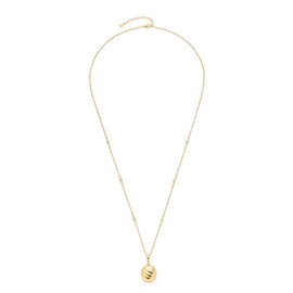 Jewels by Leonardo Giro Necklace Stainless Steel 1 Piece, Long Gold-Coloured Station Chain with Stainless Steel Beads and Clip & Mix Ball Pendant, Women's Jewellery, 022161, Stainless Steel, No