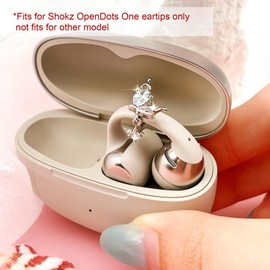 Elegant Earclip Decorative Accessories Compatible with Shokz OpenDots One Eartips – Unique Sparkling Zirconia Clip-On Hoops That Make Your Earbuds Stand Out (Pair)