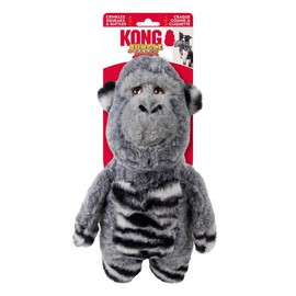 KONG Jungle Jamz Plush Dog Toys – Squeaky, Crinkly, and Rattling Durable Toys for Dogs – Safari Animal Collection (Gorilla)