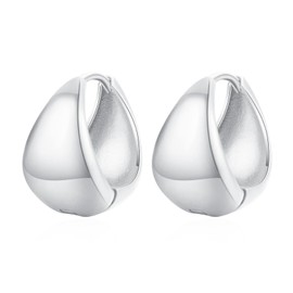 Gold Chunky Hoop Earring for Women, 14K Gold Oval Hoop Earrings Small Cartilage Huggie Hoop Earring Lightweight Thick Hoop Earrings Jewelry Gift for Her Girls Birthday Mothers Day Valentines Christmas