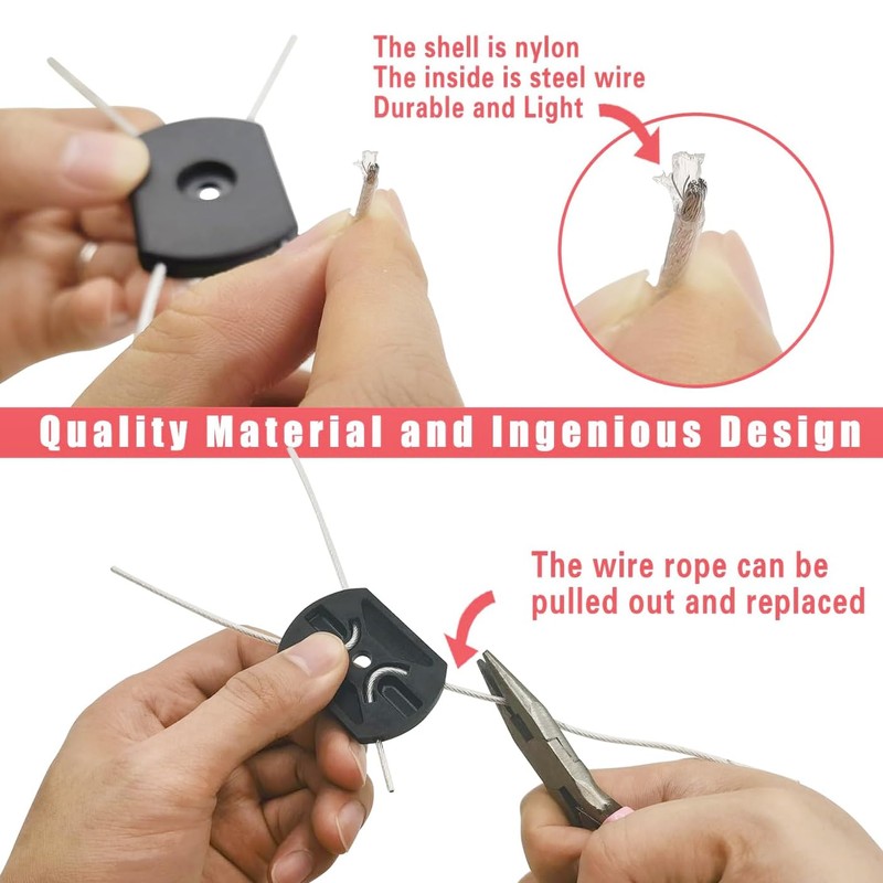 5Pcs Electric Weed Eater Head Replacement Steel Wire Line Spool,Universal